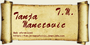 Tanja Manetović vizit kartica